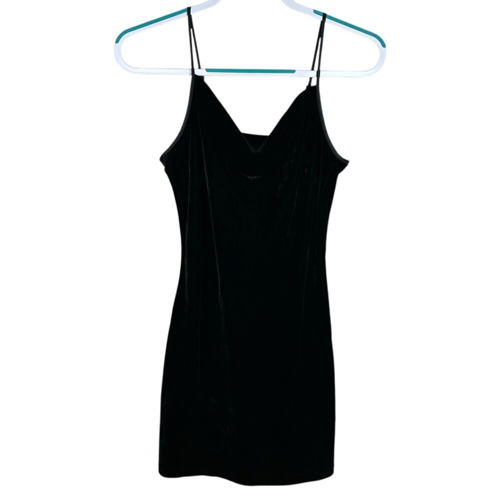 Banana Republic Velvet Slip Dress Womens XS Petite Black Mini Whimsigoth NWT